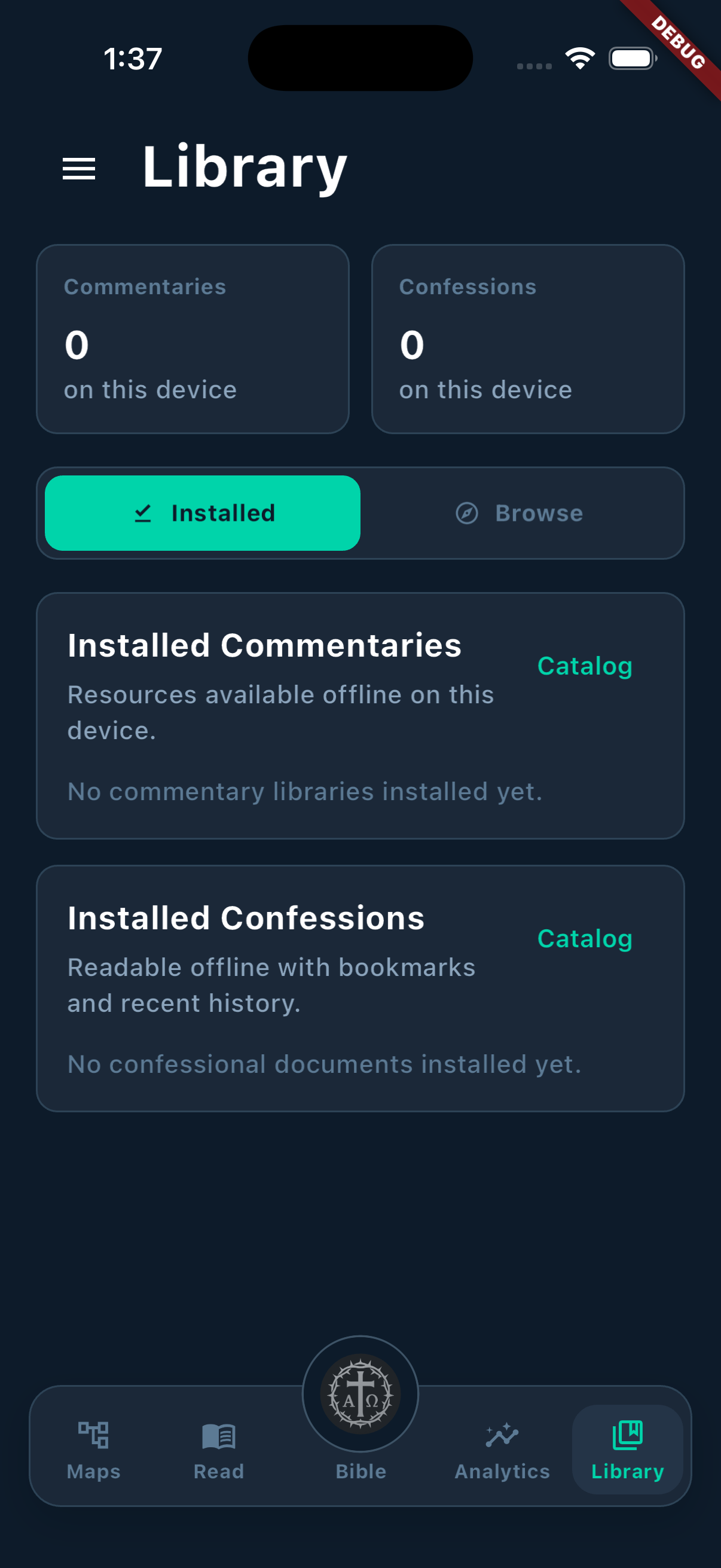 Library mobile screen