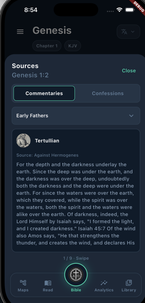 Open installed commentaries directly from the verse you are studying. mobile screen